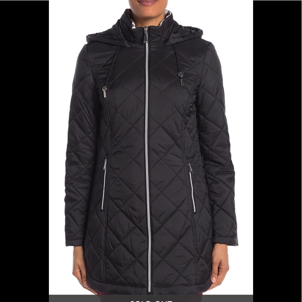 Laundry by Shelli Segal Quilted Black Jacket Small